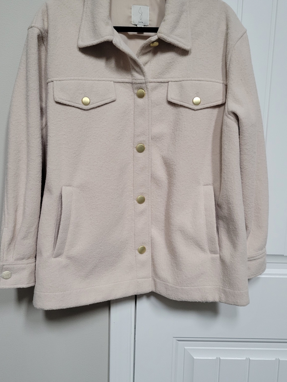 Women's Cream Button-Front Jacket - Picture 5 of 6